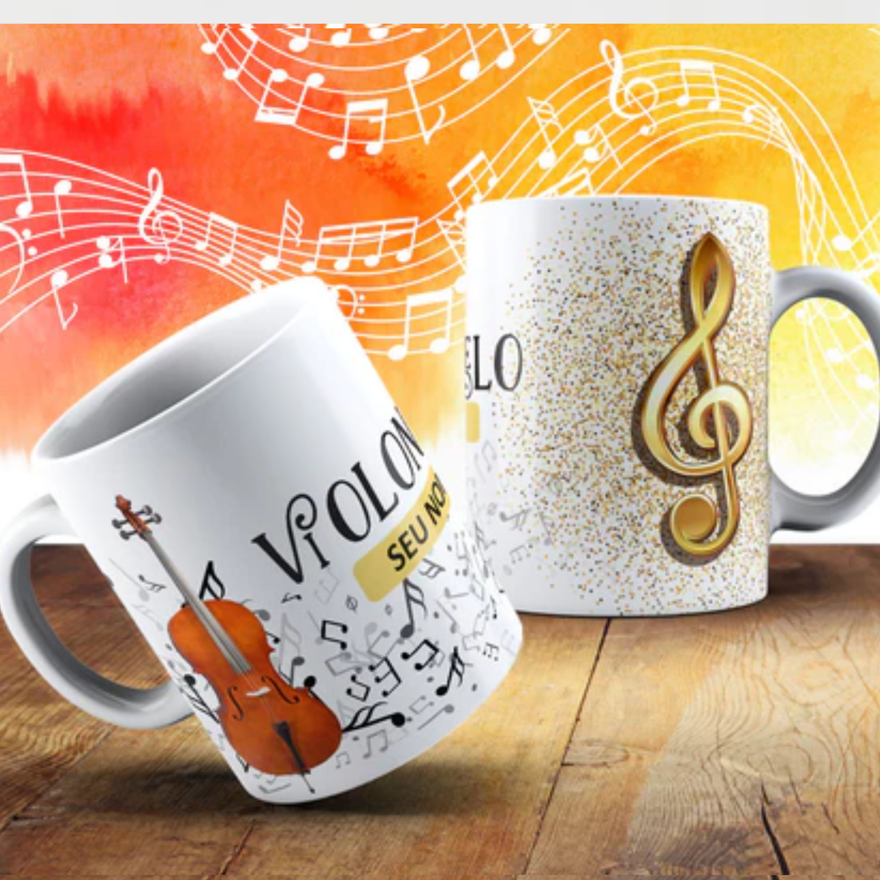 Caneca Personalizada Diversos Modelos Musica Instrumento Musical Musicais COM NOME - MEGA PROMOÇÃO!