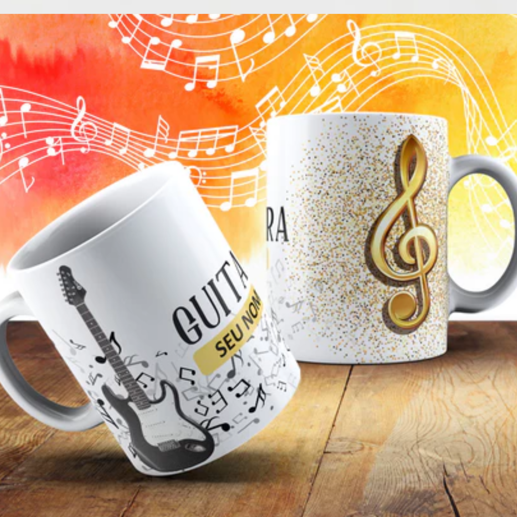 Caneca Personalizada Diversos Modelos Musica Instrumento Musical Musicais COM NOME - MEGA PROMOÇÃO!