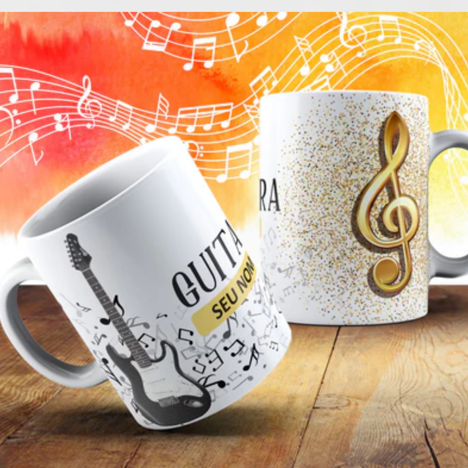 Caneca Personalizada Diversos Modelos Musica Instrumento Musical Musicais COM NOME - MEGA PROMOÇÃO!