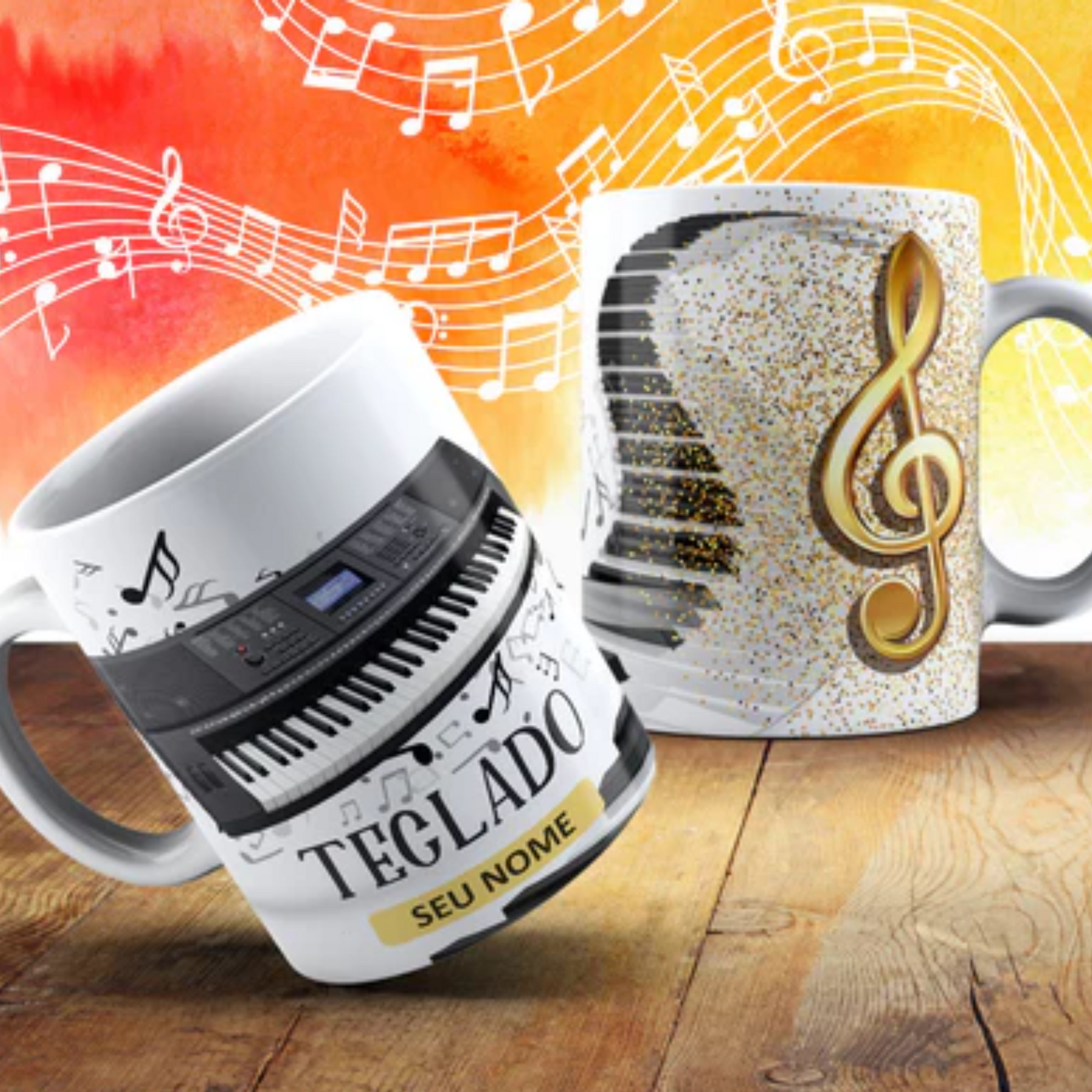 Caneca Personalizada Diversos Modelos Musica Instrumento Musical Musicais COM NOME - MEGA PROMOÇÃO!