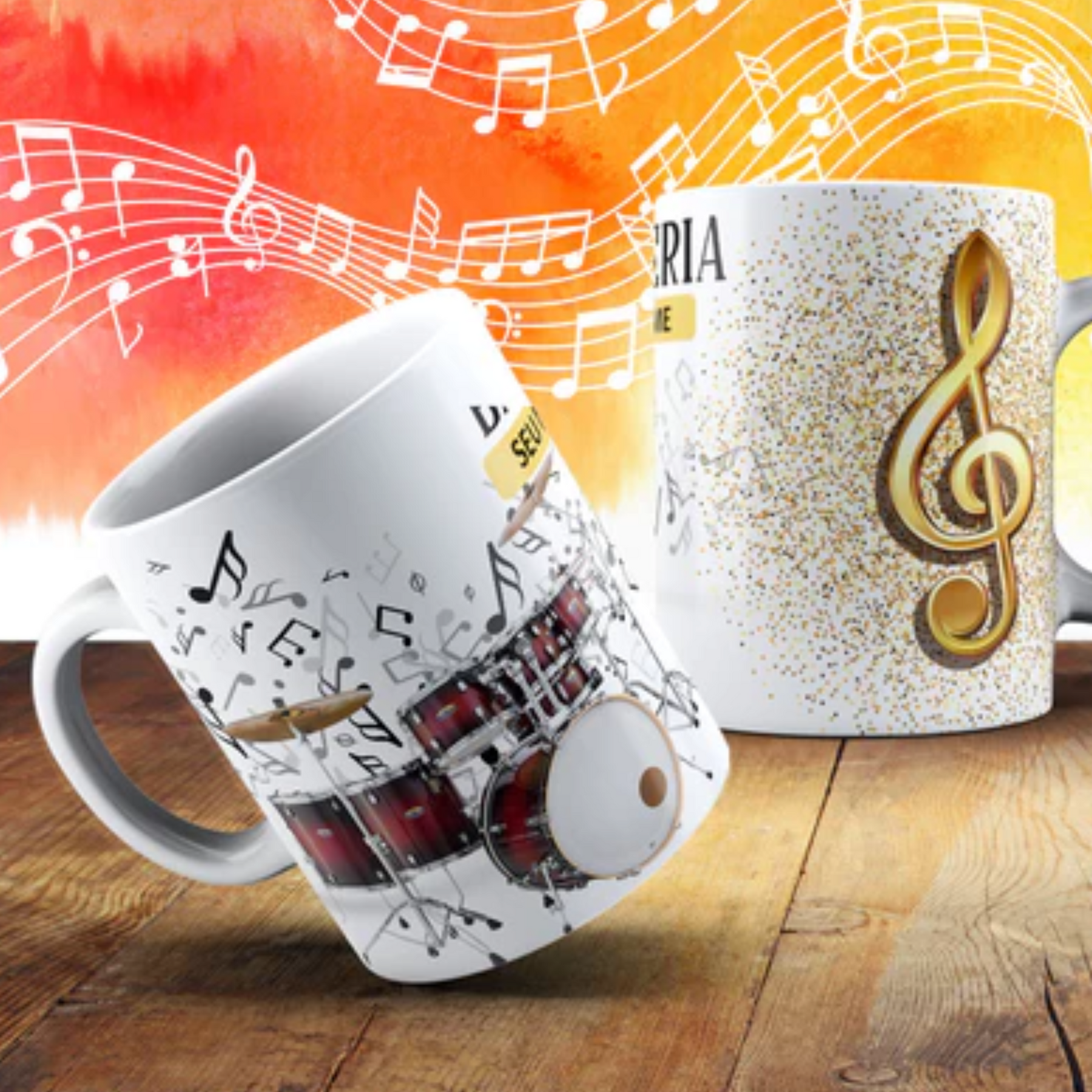 Caneca Personalizada Diversos Modelos Musica Instrumento Musical Musicais COM NOME - MEGA PROMOÇÃO!