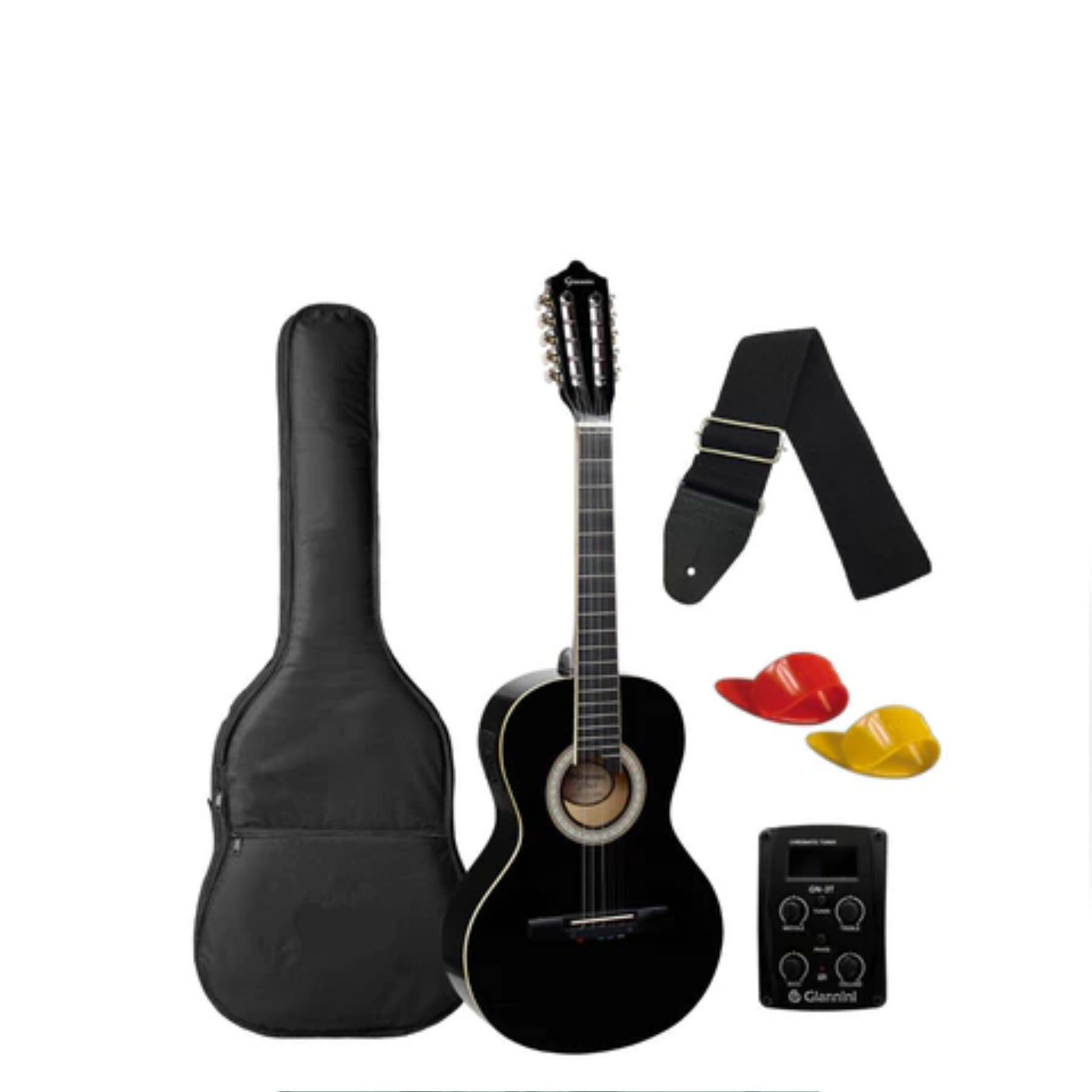 Kit Viola caipira Giannini elétrica VS-14 EQ BK + acessórios