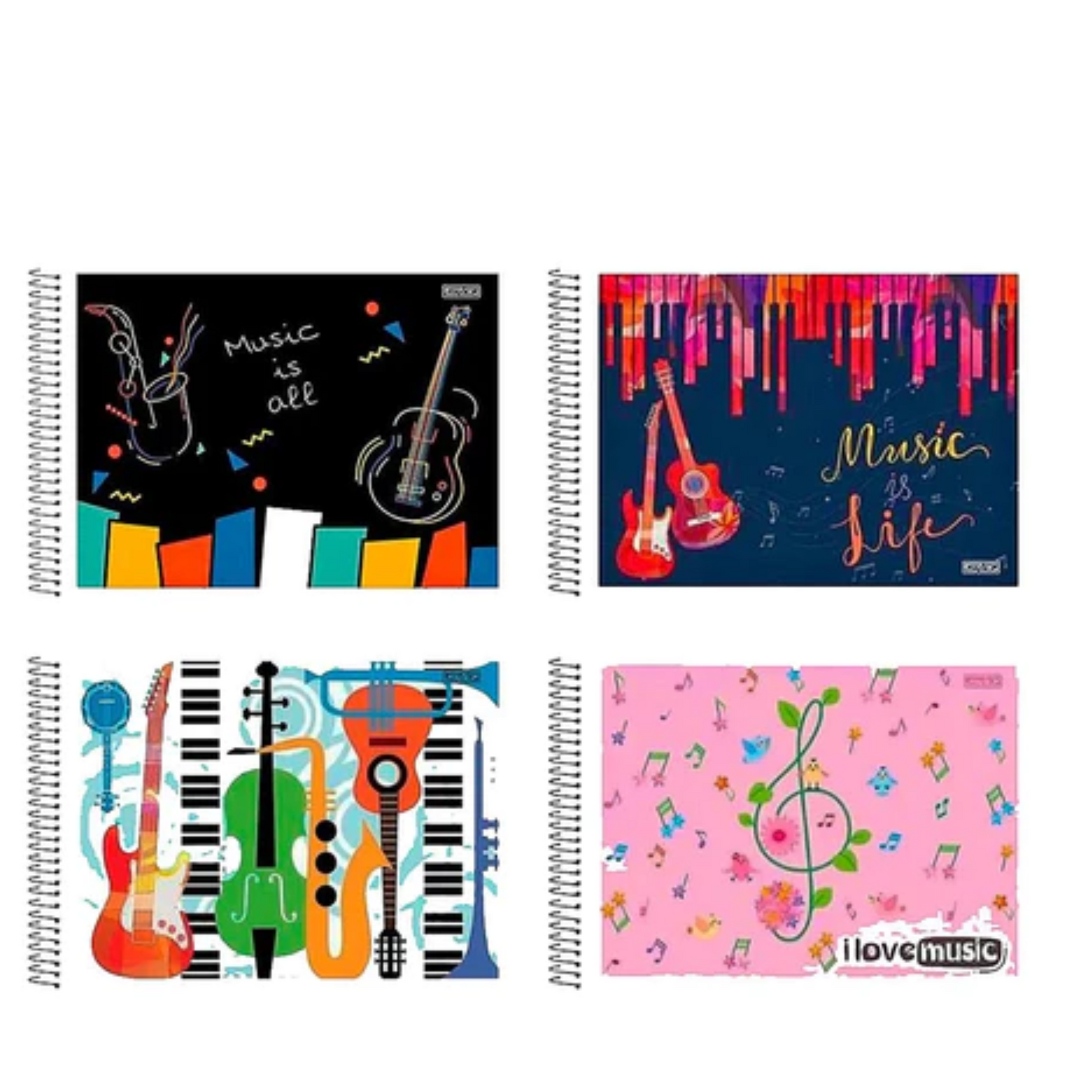 CADERNO ESPIRAL 1/4 FLEX SD 40FLS MUSICA