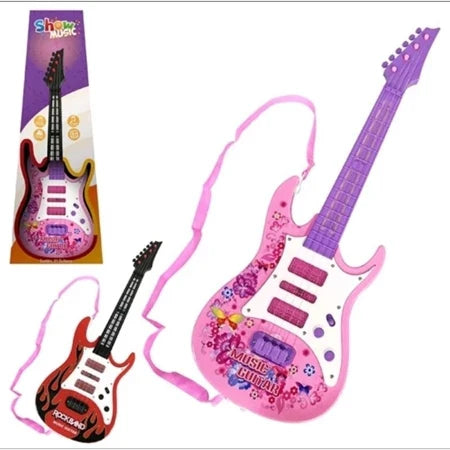 Guitarra Infantil Musical Star Com Luz 52cm Brinquedos