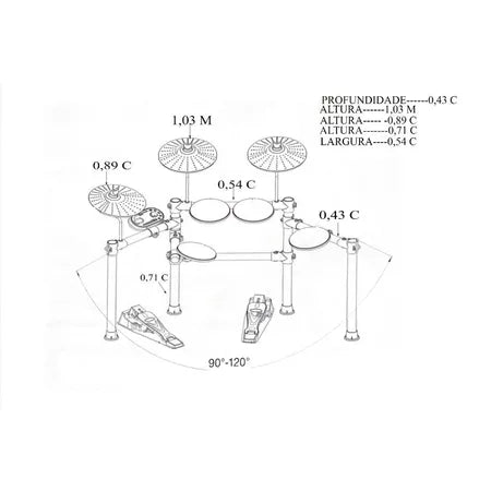 Bateria Eletronica Seven SD-700 word 7 pcs