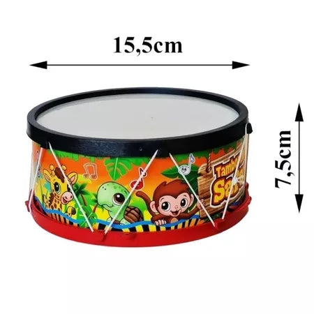 Kit Musical Brinquedos Educativo C/5 Instrumentos Tambor Violão pandeiro Flauta Infantil
