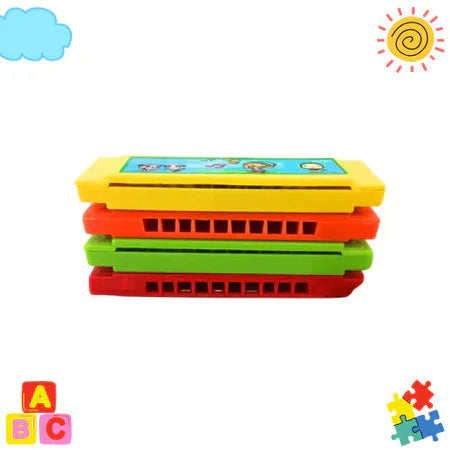 Kit 10 Gaita Infantil Iniciantes Brinquedo Sopro Educacional Prenda Desenho Boca Instrumento Musical