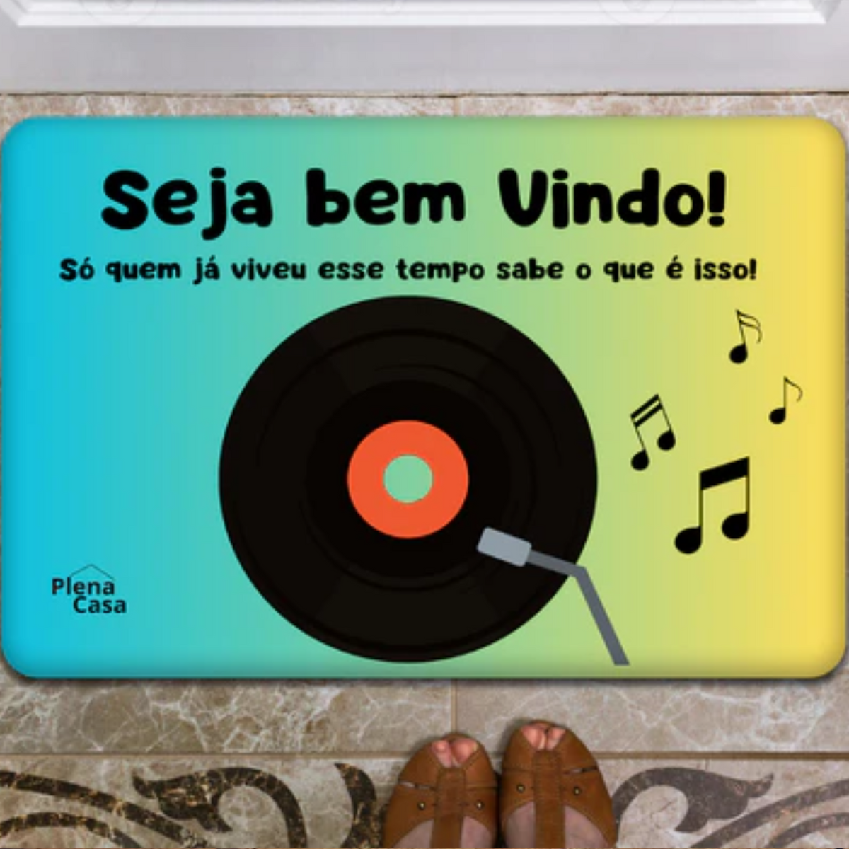 Tapete Antiderrapante Porta de Casa Especial Tema Música Envio Rápido