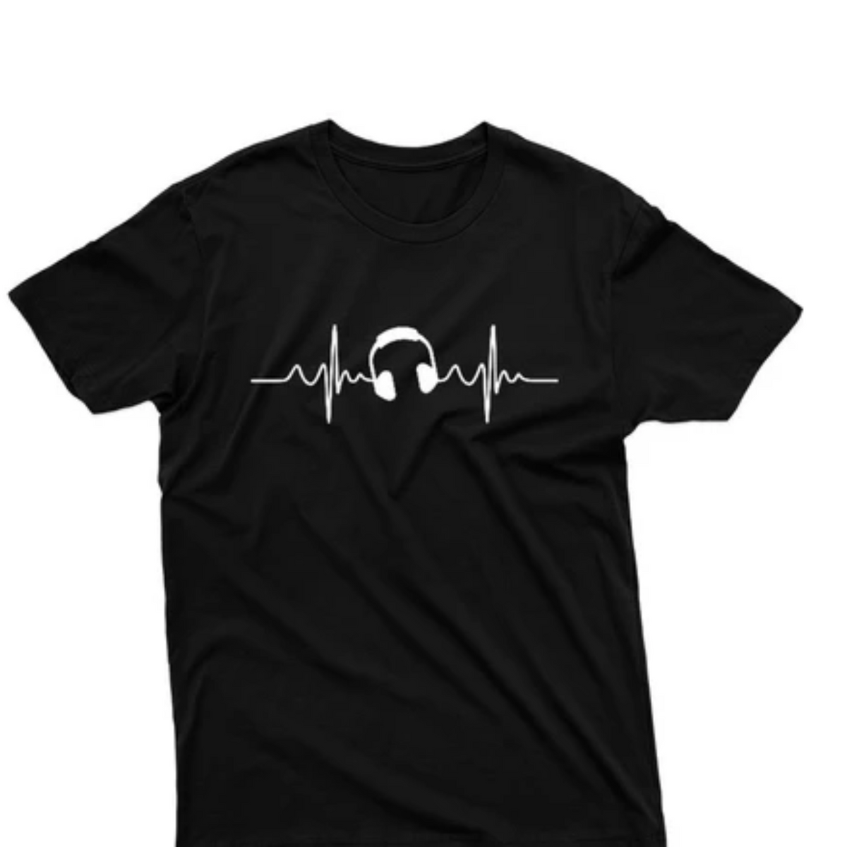 Camiseta Batimento Cardíaco Fone Amo Música