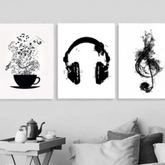 Kit 3 Placas Quadros 20 X 30 Decorativos AMO MÚSICA em MDF