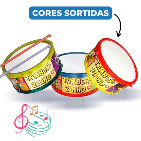 Tamborzinho Fazendinha Infantil Kids Instrumentos Musicais Brinquedo Musicalização Música Crianças Presente