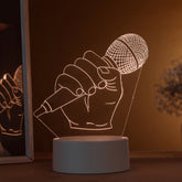 Luminária LED 3D de Mesa / Luz Noturna Presente Criativo / Decoração - mão com microfone, instrumentos