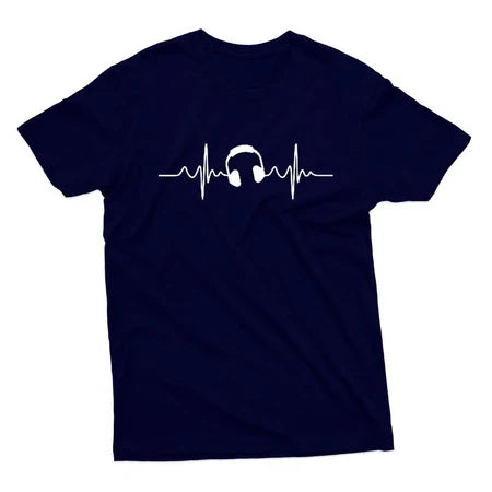 Camiseta Batimento Cardíaco Fone Amo Música